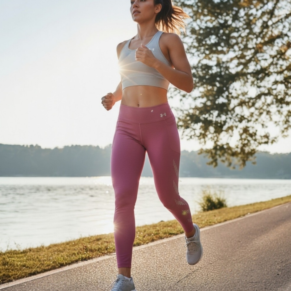 Under Armour UA Run‎ Speedpocket Leggings Pink Compression Women's Medium MD